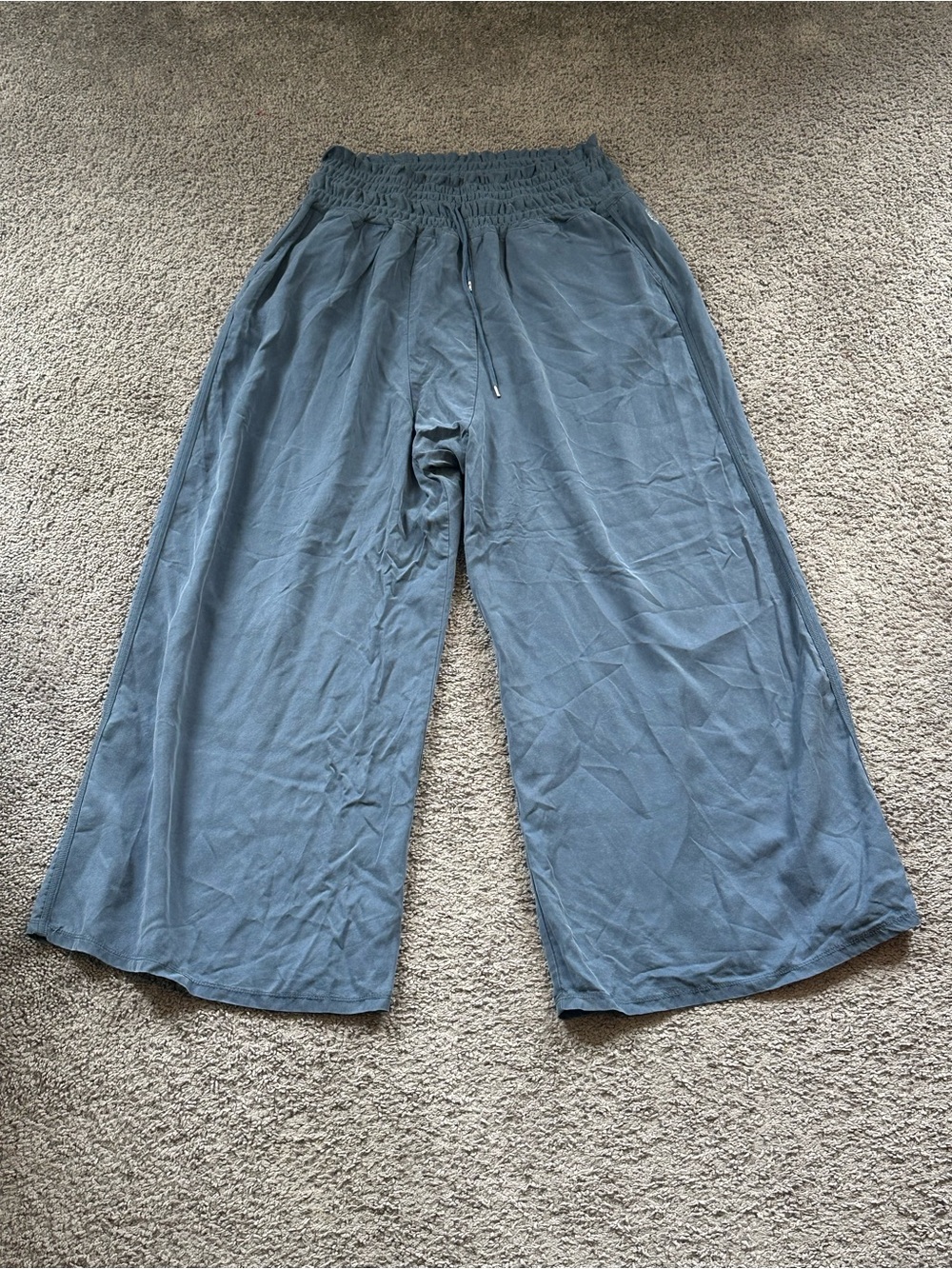 Free People FP Movement Wide Leg Elastic Waist Pants - Blue